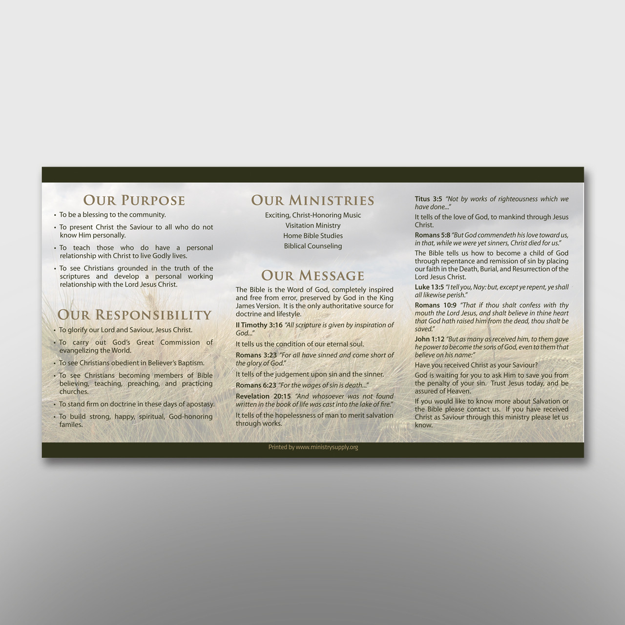 Harvest-Themed 3-Panel Tract #14016 - Image 2