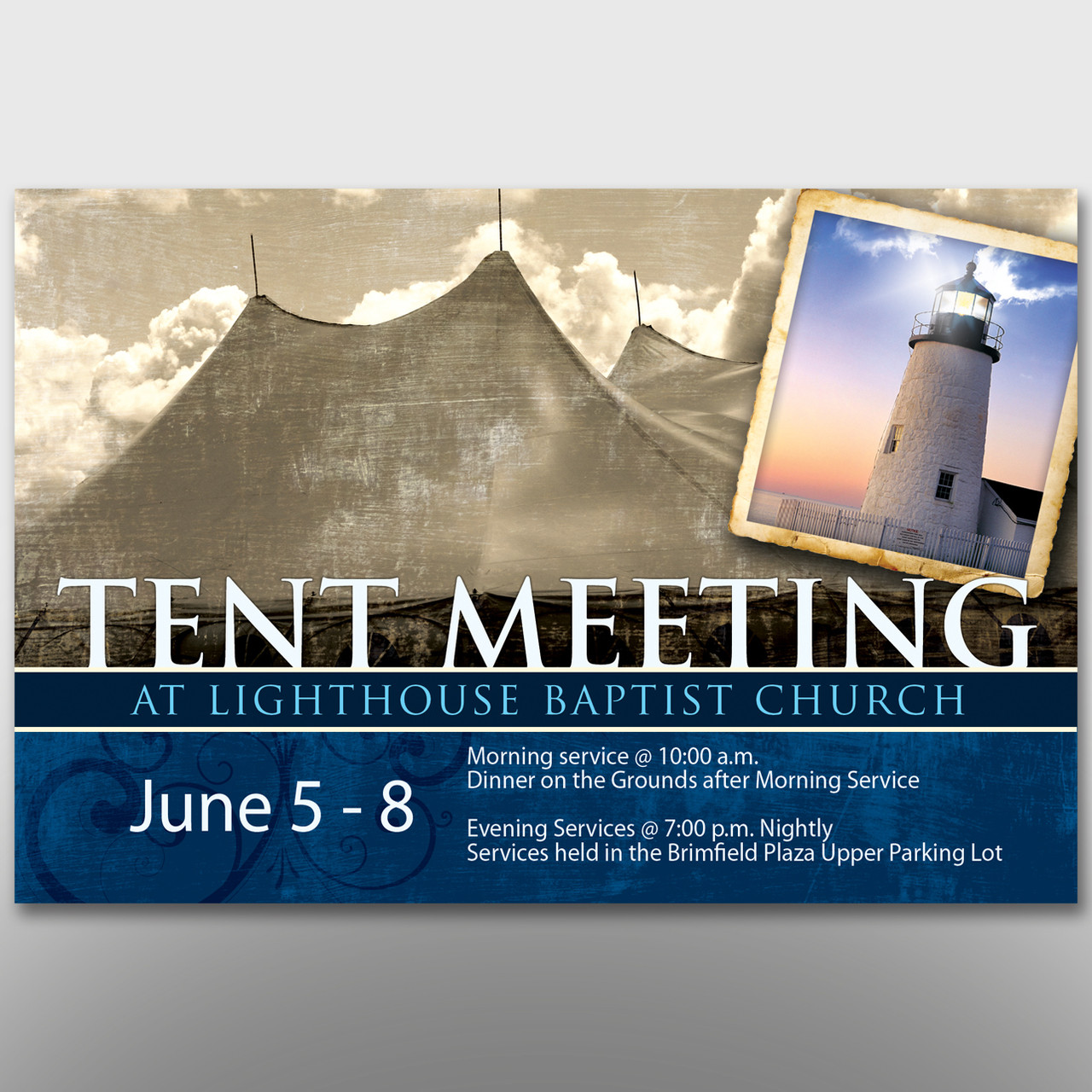 Tent Meeting 4 x 6 Postcard #14057 - Image 3